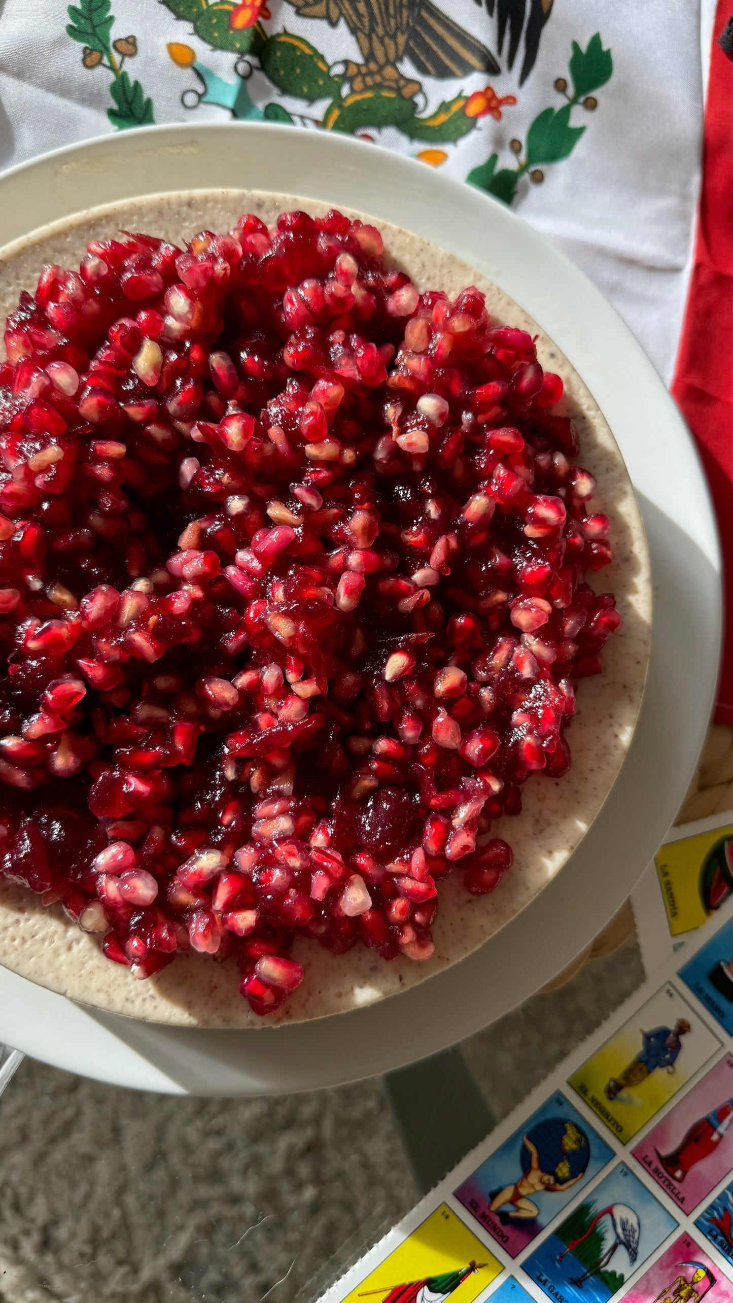 Gelatina de Nogada y granada roja