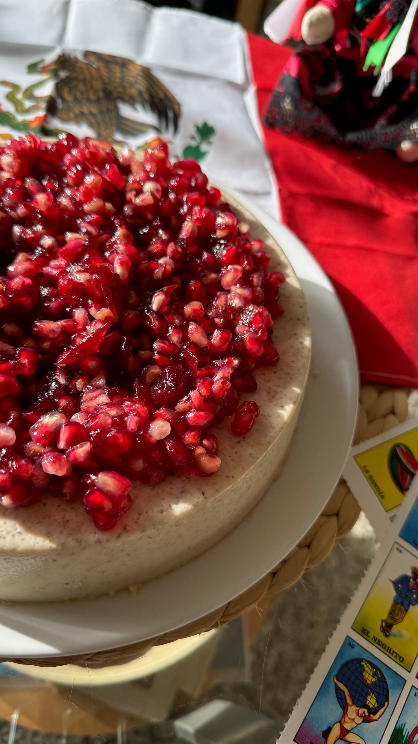 Gelatina de Nogada y granada roja